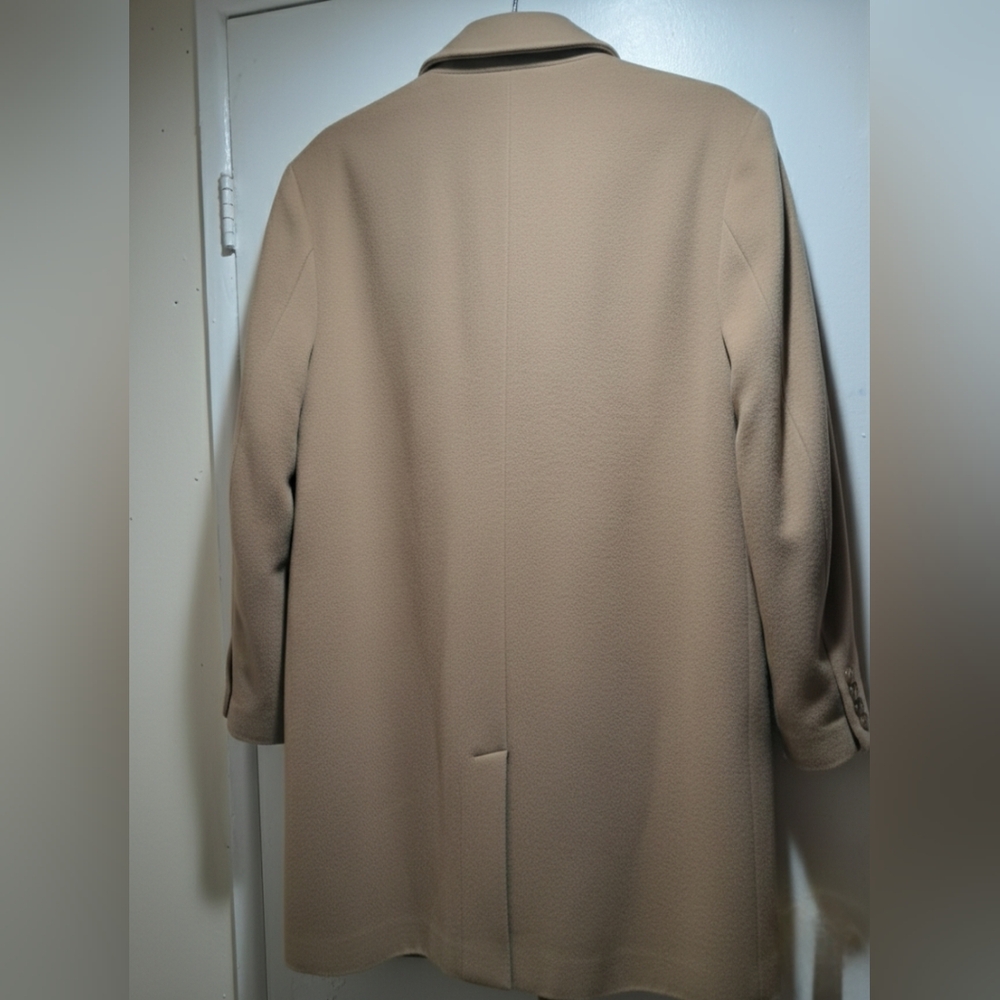 Lands' End 100% Wool Women's Camel Overcoat - Size 44 - Picture 7 of 16